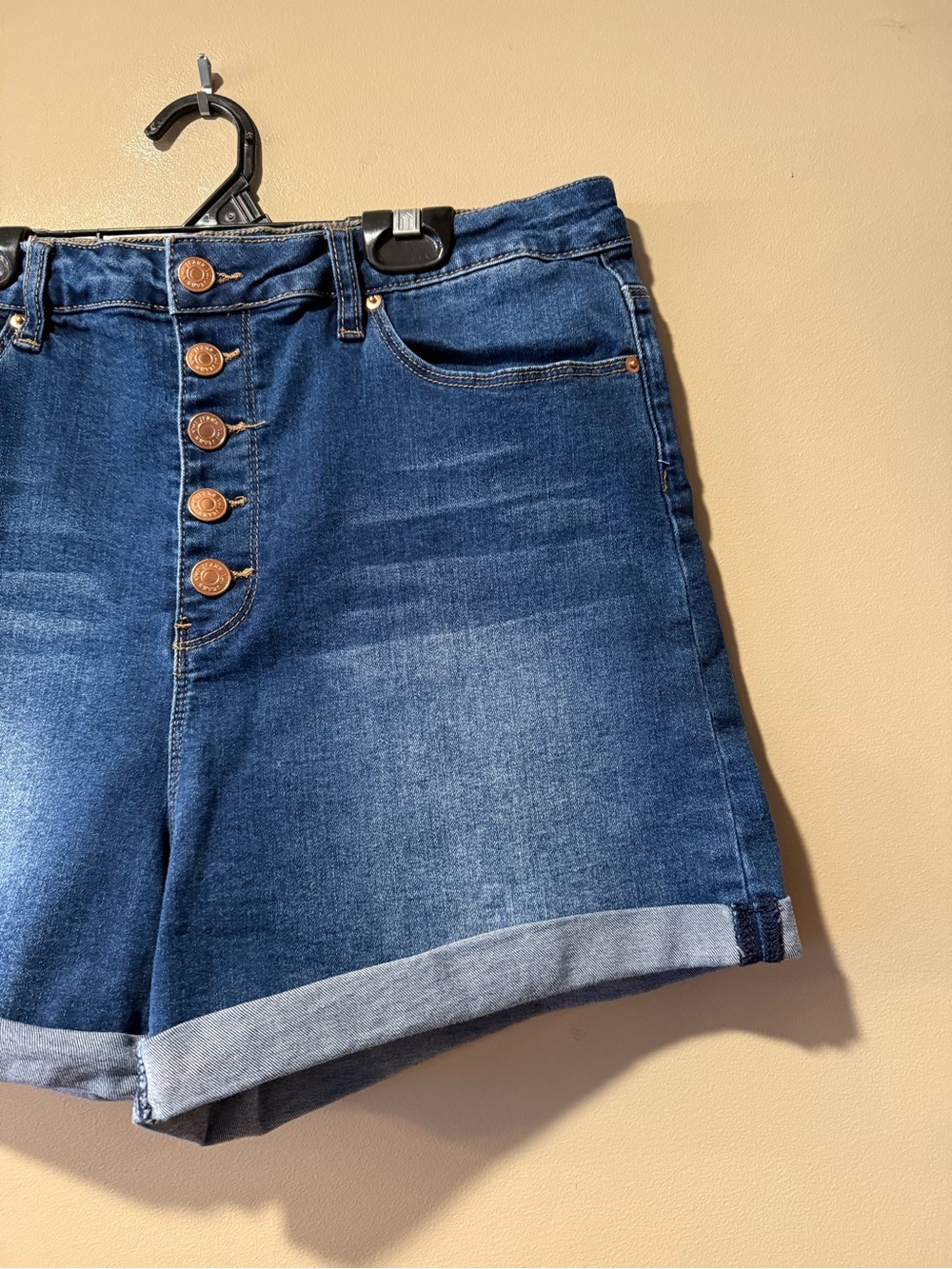 YMI High Rise Button-Fly Denim Shorts - Picture 4 of 9